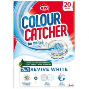 K2r Colour Catcher Stop Staining Washing Wipes für weiße Wäsche und weiße Erholung 20 Stück