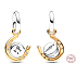 Charms Sterling Silber 925 Hufeisen - drehbare Scheibe, Glücksarmband Anhänger