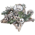 Weihnachtskerzenhalter aus Holz in Form eines Sterns mit silbernen Accessoires und Tannenzapfen 20 cm