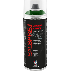 BALSPREJ oberflächenuniverselle Acrylfarbe in Sprayform, RAL 6001 smaragdgrün, 400 ml