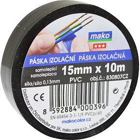 Mako Elektroinstallationsklebeband, Breite 15 mm, Länge 10 Meter