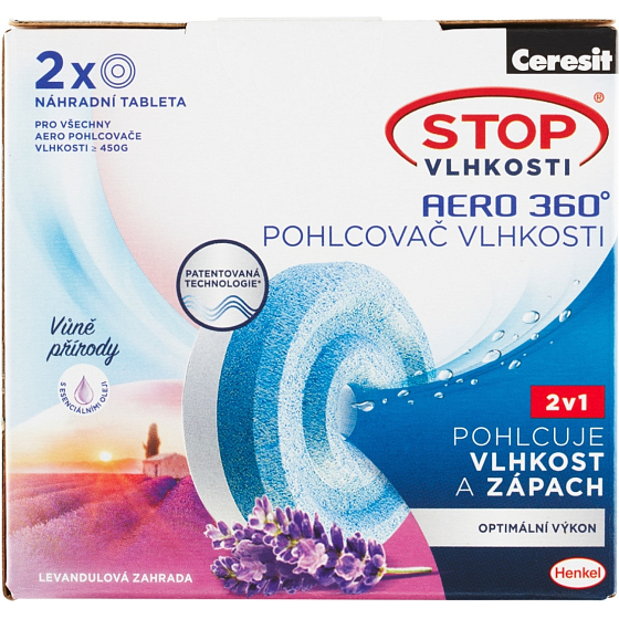 Ceresit Stop Vlhkosti Aero 360° Nachfülltabletten – Lavendel 2 × 450 g (900 g)
