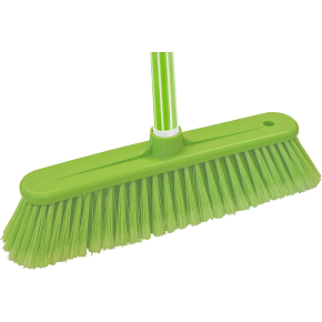 Spokar 5151 farbiger Besen mit Holzstiel, gespaltene synthetische Fasern PET, 120 cm