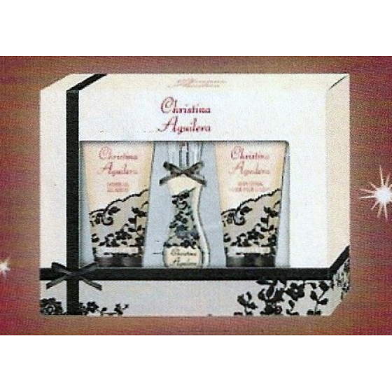 Christina Aguilera Signature parfümiertes Wasser für Frauen 15 ml + Duschgel 50 ml + Körperlotion 50 ml, Geschenkset
