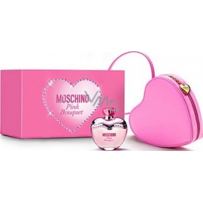 Moschino Pink Bouquet EdT 100 ml Eau de Toilette Damen + Handtasche, Geschenkset