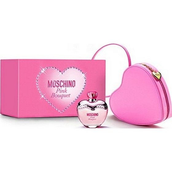 Moschino Pink Bouquet EdT 100 ml Eau de Toilette Damen + Handtasche, Geschenkset