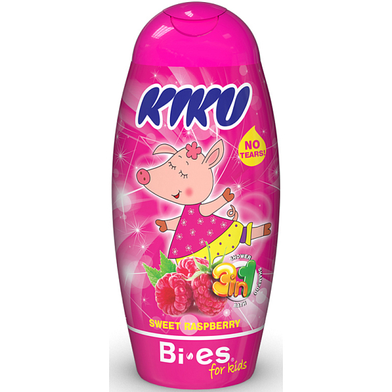Kiku Sweet Raspberry 3 in 1 Duschgel, Shampoo und Schaum für Kinder 250 ml
