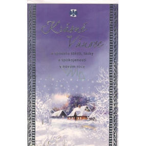 Nekupto Weihnachtsgrußkarte Schönes Weihnachtsblau, Cottage