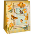 Ditipo Geschenk Papiertüte 18 x 10 x 22,7 cm beige - Fenster, Vögel, Schmetterlinge