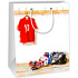 Ditipo Geschenk Papiertüte 18 x 10 x 22,7 cm weißes Trikot, Tasche, Fußballschuhe