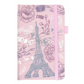 Albi Diary 2019 Tasche mit Gummiband Eiffelturm 9,5 x 15 x 1,3 cm