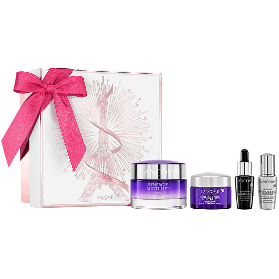 Lancome Renergie Multi Lift Tagescreme 50 ml + Renergie Multi Lift Nachtcreme 15 ml + Advanced Genifique Serum Konzentrat zur Hautverjüngung 7 ml + Genifique Yeux Ligt Pearl Jugendaktivator zur Aufhellung der Augenpartie 5 ml, Kosmetikset