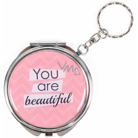 Albi Mirror - Schlüsselanhänger mit Text You Are Beautiful 6,5 cm