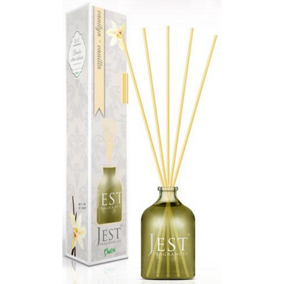 Cimen Jest Vanille Aromadiffusor mit natürlichen Rattanstiften zur allmählichen Freisetzung von 100 ml Duft