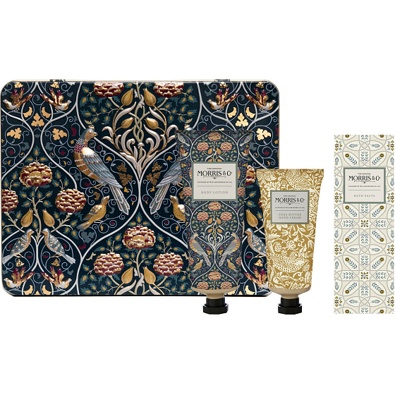 Heathcote & Ivory Iris & Cardamon Körperlotion 100 ml + Handcreme 50 ml + Badesalz 100 g + Blechdose, Kosmetikset