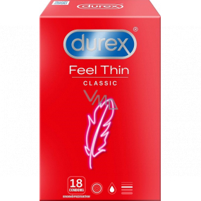 Durex Feel Thin Classic Kondom, Nennweite 56 mm 18 Stück