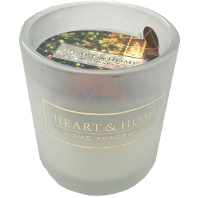 Heart & Home Warme weihnachtliche Soja-Duftkerze im Glas Brenndauer bis zu 15 Stunden 5,8 x 5 cm