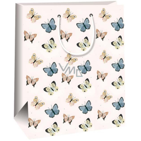 Ditipo Geschenkpapier Tasche 26,4 x 13,6 x 32,7 cm Rosa Schmetterlinge