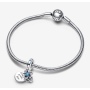 Sterling Silber 925 Blühende Blume 2in1, Anhänger für Armband Familie