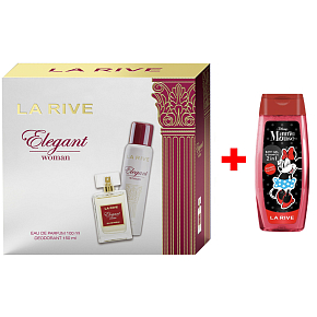 LA RIVE ELEGANT WOMAN Parfümwasser 100 ml + Deodorant Spray 150 ml, Geschenkset für Damen + La Rive 2in1 Duschgel Minie 250 ml ZUSÄTZLICH
