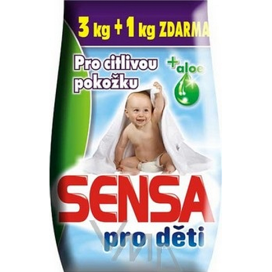 Sensa Aloe Vera für Waschpulver für empfindliche Haut für Kinder 3 + 1 kg