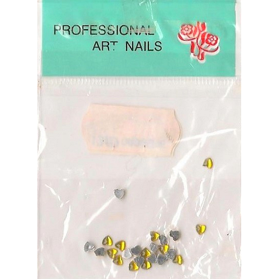 Professionelle Kunstnägel Nageldekorationen Strass Herzen Gold 1 Packung