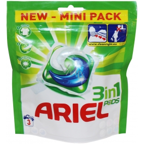 Ariel 3in1 Mountain Spring Gelkapseln zum Waschen von Kleidung 3 Stück 86,4 g