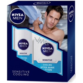 Nivea Men Sensitive Cooling Rasierschaum 200 ml + Sensitive Cooling Aftershave 100 ml, für Männer Kosmetikset