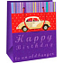 Ditipo Geschenk Papiertüte 11,4 x 6,4 x 14,6 cm lila Auto