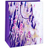 Ditipo Geschenk Papiertüte 26,4 x 13,7 x 32,4 cm violettweiß mit Blumen AB