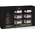 WoodWick Deluxe Coastal Sunset + Kamin + Duftkerze Vanillebohne mit Docht aus Holz Petite 6 x 31 g + Kerzenhalter, Geschenkset