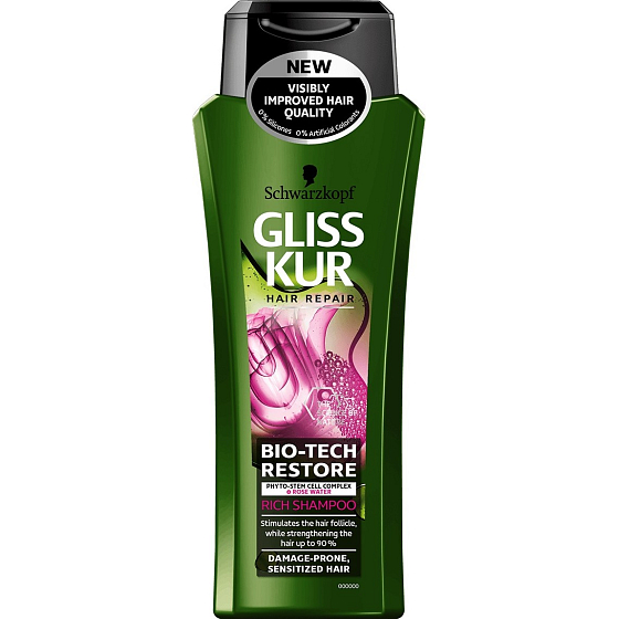 Gliss Kur Bio-Tech Restore Shampoo für die Bedürfnisse von brüchigem Haar 250 ml