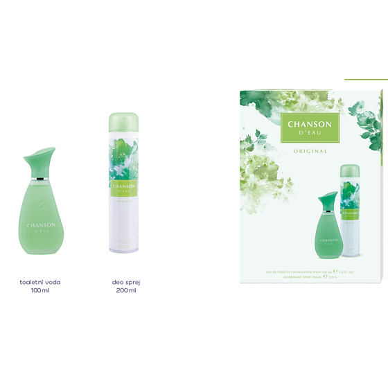 Chanson d Eau Original Eau de Toilette 100 ml + Deodorant Spray 200 ml, Geschenkset für Frauen