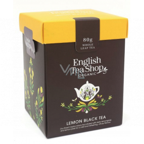 English Tea Shop Bio Schwarzer Tee mit zitronenlosem Tee 80 g Bio + Holzmessbecher mit Schnalle
