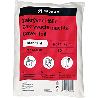 Spokar Standard Abdeckfolie zum Malen, 7 µ, 50 m², 4 × 12,5 m