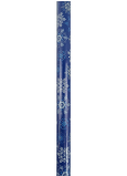 Nekupto Weihnachtsgeschenkpapier 70 x 200 cm Blau weiß, blau, silberne Flocken