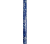 Nekupto Weihnachtsgeschenkpapier 70 x 200 cm Blau weiß, blau, silberne Flocken