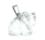 Kristall Elefant Anhänger Naturstein, handgeschliffene Figur 1,8 x 2,5 x 8 mm, Natursteine