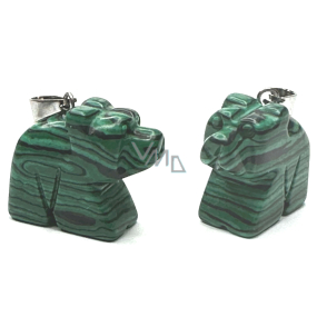 Malachit Bär Anhänger Naturstein, handgeschliffene Figur 1,8 x 2,5 x 8 mm, Wunschstein Malachit Bär Anhänger Naturstein, handgeschliffene Figur 1,8 x 2,5 x 8 mm, Wunschstein
