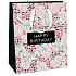 Ditipo Geschenkpapier Tasche 26,4 x 32,7 x 13,6 cm Glitter Happy Birthday rosa