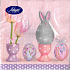 Nekupto Papierservietten 3 Lagen 33 x 33 cm 20 Stück Ostern rosa Eier, Tulpen, Häschen