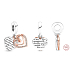 Sterling Silber 925 Rose Unconditional Love - ineinander verschlungenes Herz, 2in1 Liebesarmband-Anhänger