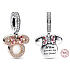 Charms Sterling Silber 925 Disney Minnie Mouse Silhouette 2in1 Mama, Armband Anhänger