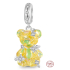 Charm Sterlingsilber 925 Bär gelber fantastischer Traum, Anhänger für Armband Tier
