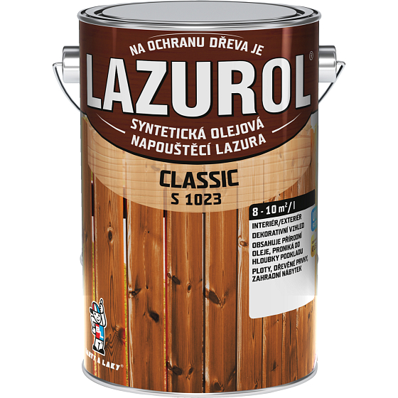 Lazurol Classic S1023 dünnflüssige Holzlasur mit Ölen, 0021 Walnuss, 4 l
