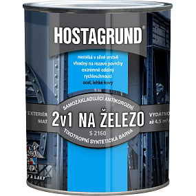 Hostagrund 2v1 S2160 Grund- und Deckfarbe für Metall, 0101 grau, 600 ml