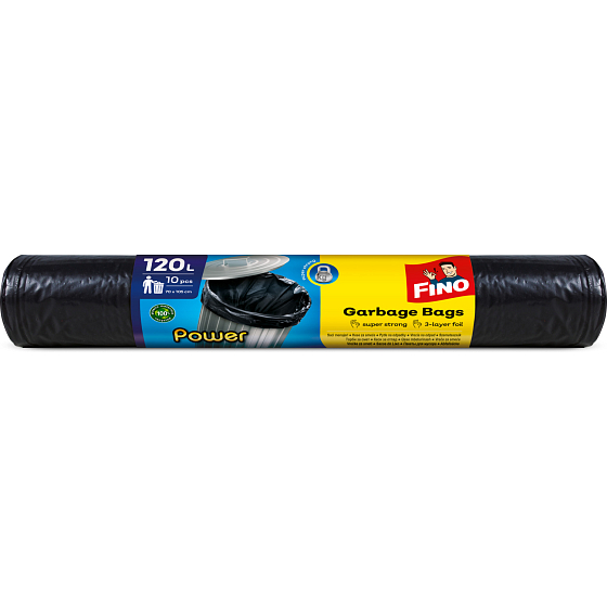 Fino Power Müllsäcke, 40 µ, 77 × 110 cm, 120 l, 10 Stk