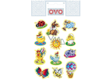 OVO Aufkleber für Eier modern, 12 Motive, 1 Bogen