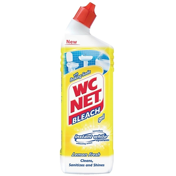 WC Net Bleach Gel Lemon Frischer Gelreiniger für Toiletten und Badezimmer 750 ml