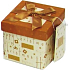 Engel Geschenkbox faltbar mit Schleife Weihnachten beige-gold mit Goldschleife 17 x 17 x 17 cm 1 Stück